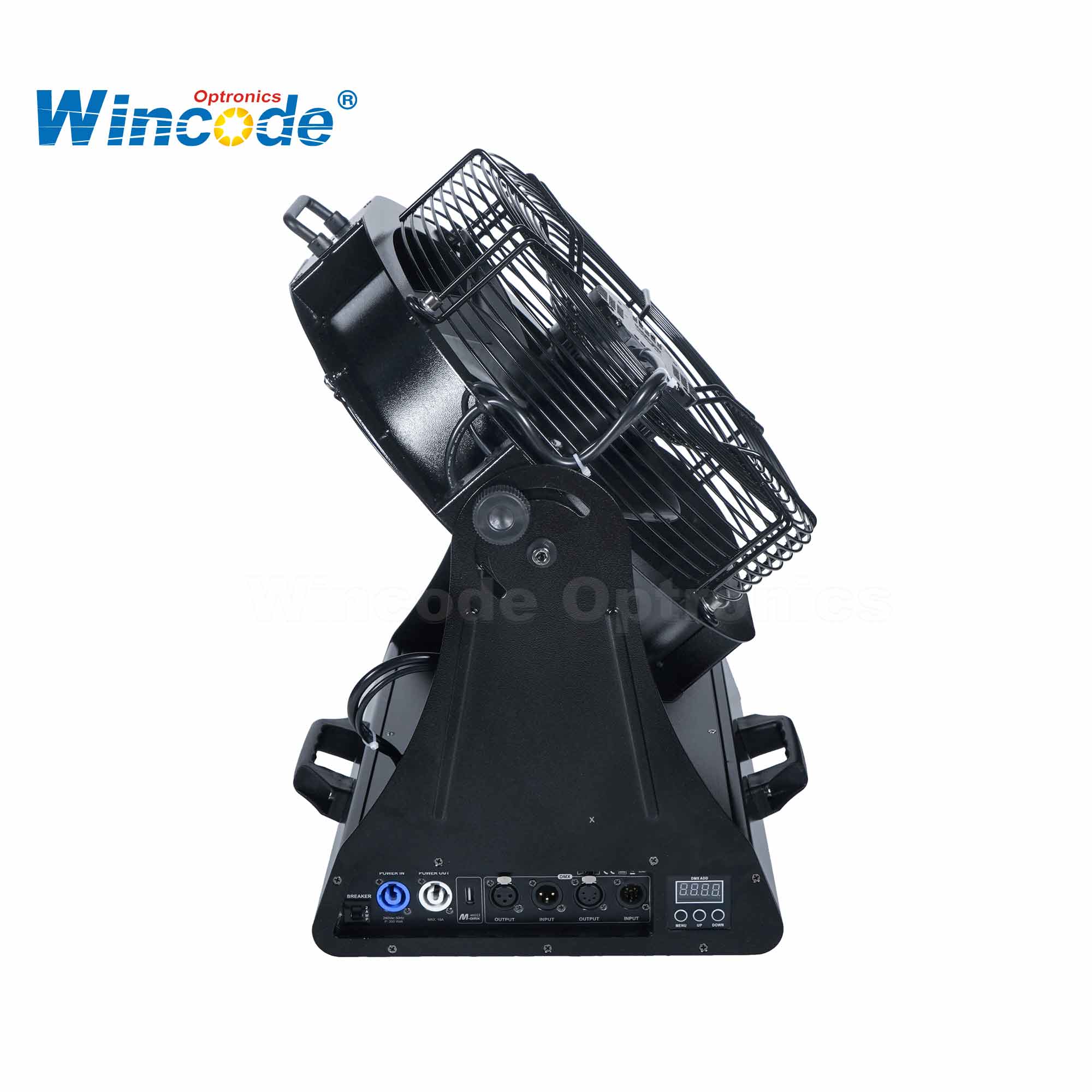 Ventilateur DMX – Ventilateur professionnel de scène et de studio pour le contrôle de la fumée et de la brume | Moteur puissant de 180 W, contrôle DMX/sans fil complet
