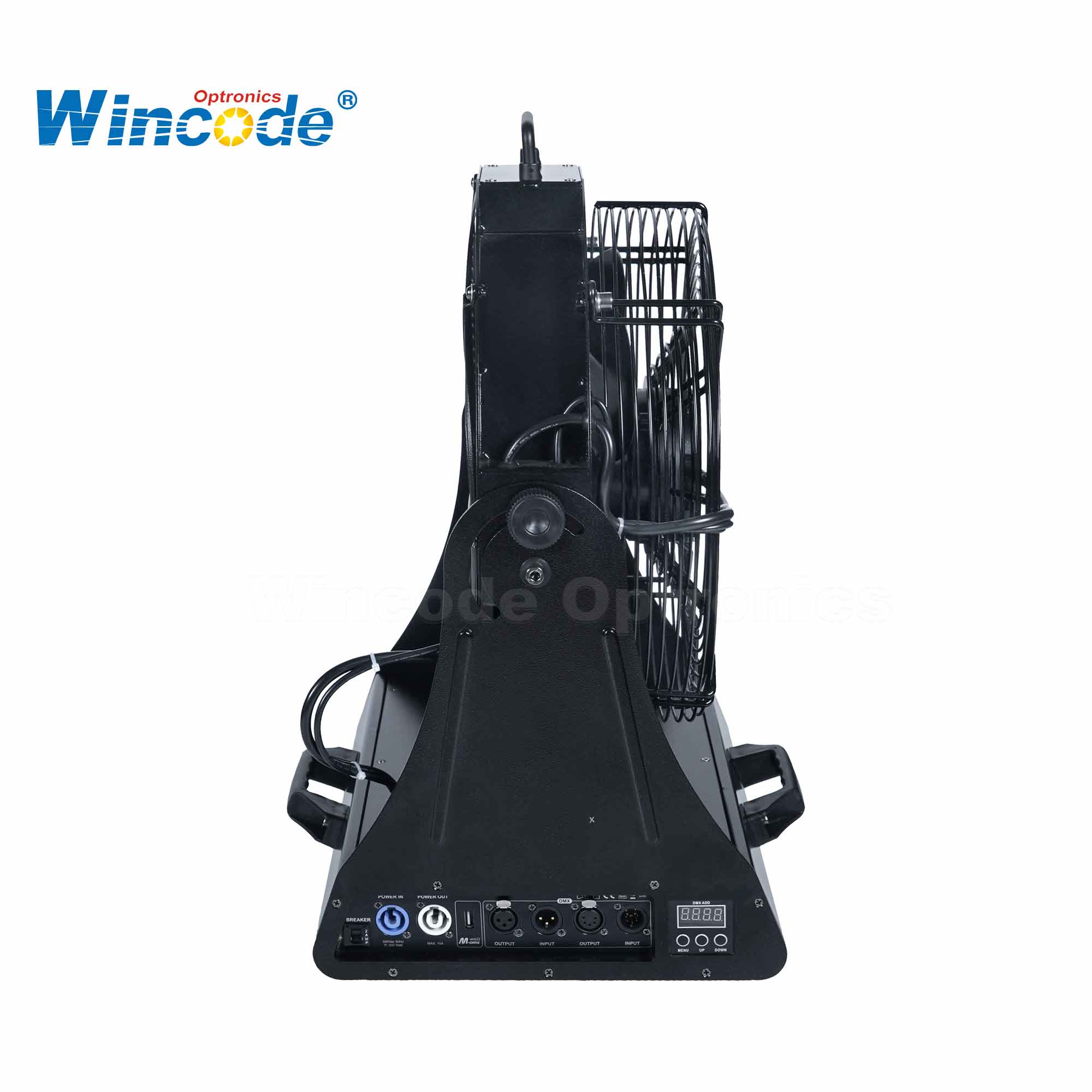 Ventilateur DMX – Ventilateur professionnel de scène et de studio pour le contrôle de la fumée et de la brume | Moteur puissant de 180 W, contrôle DMX/sans fil complet
