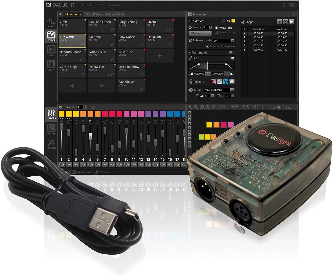 Daslight 4 DMX Éclairage DMX pour PC Mac