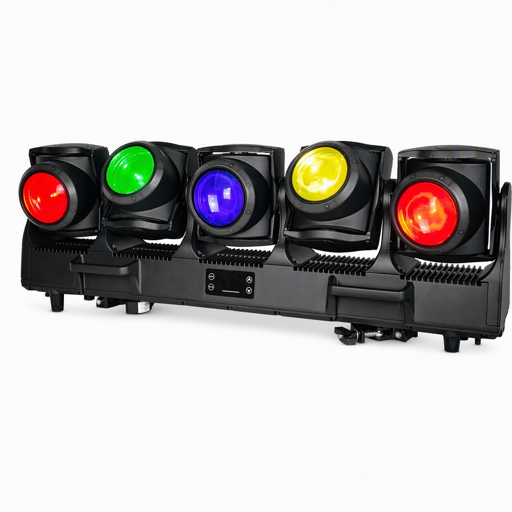 Wincode Lampe mobile à LED multi-têtes AquaVortex TB5 IP65 | 5 × 120 W RVB | Alternative à ACME TORNADO